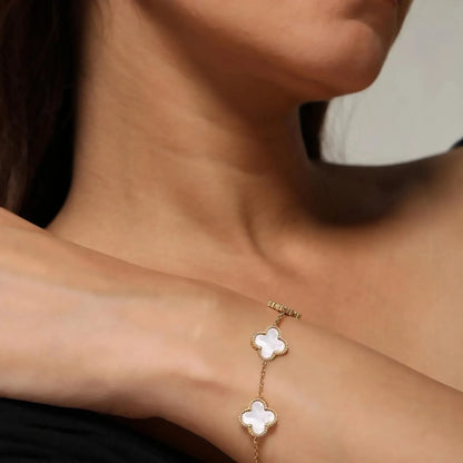 White Elegance Clover Bracelet