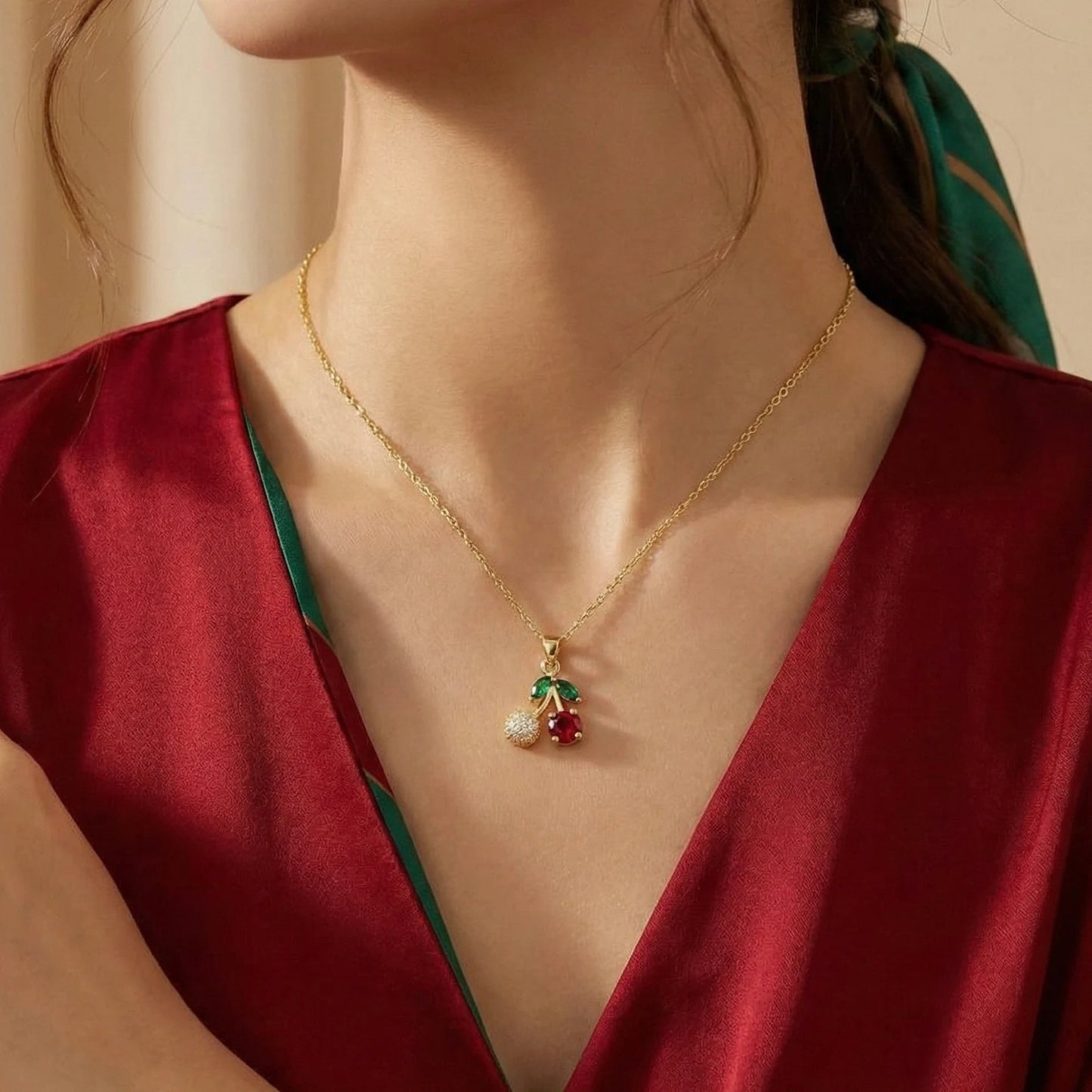 18KT Gold Plated Cherry Pop Pendant