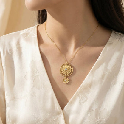 18KT Gold Plated Floral Luxe Drop