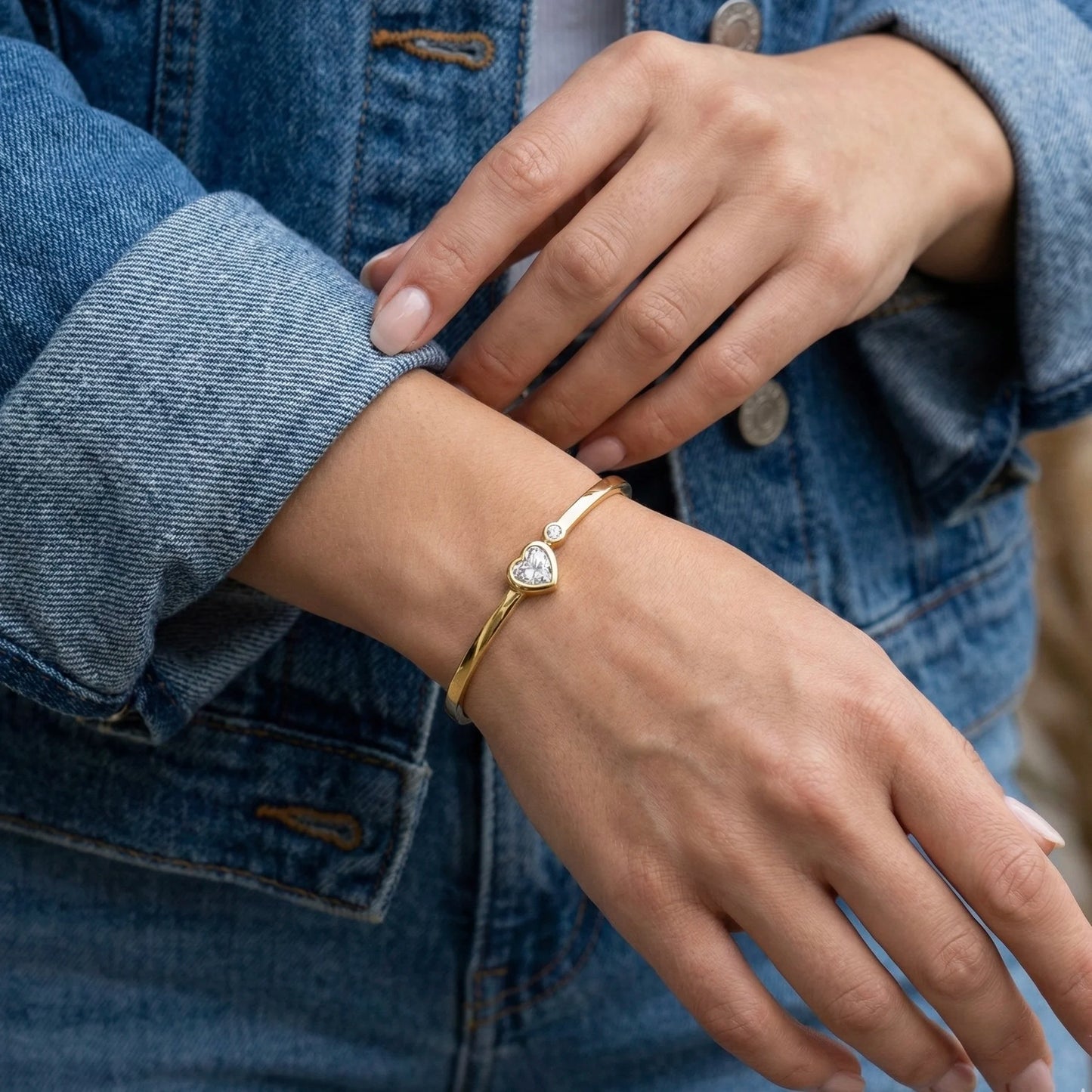 Crystal Love Gold Bracelet