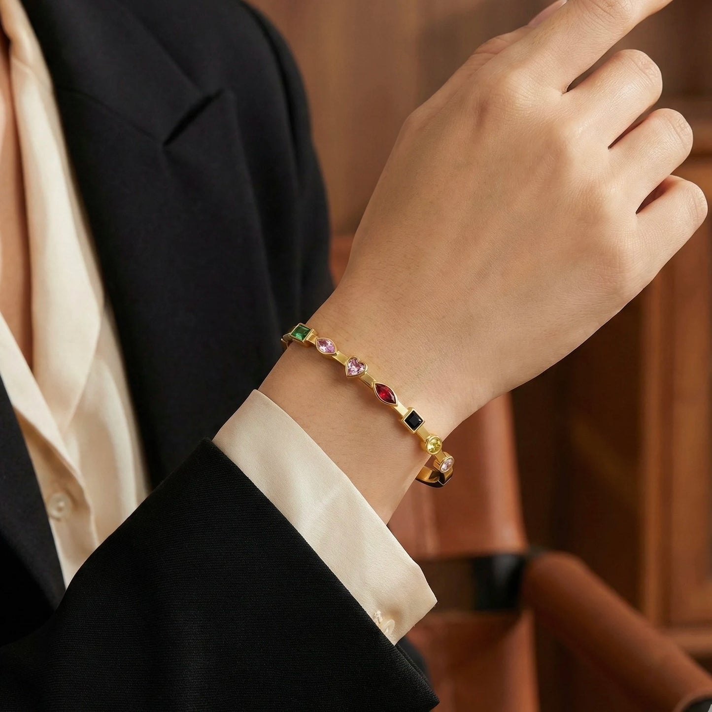 Vintage Multi-Stone Bangle