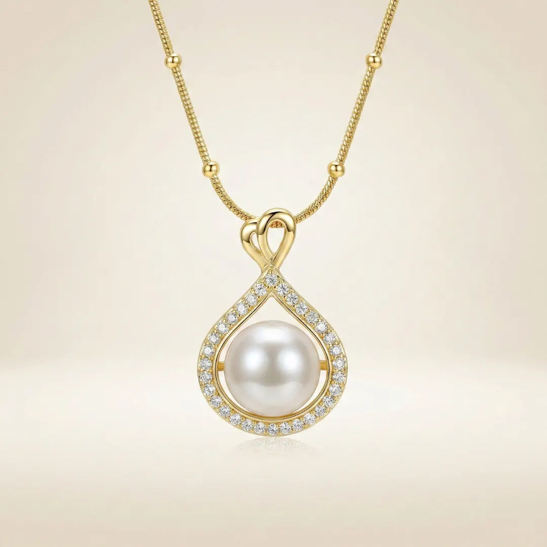 18KT Gold Plated The Classic Teardrop Pearl Necklace
