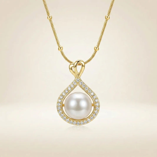18KT Gold Plated The Classic Teardrop Pearl Necklace
