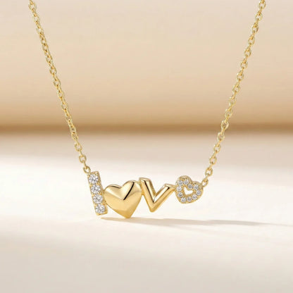 18KT Gold Plated Mini Love Statement Necklace