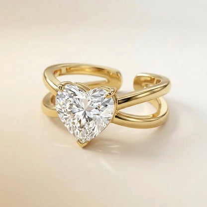 Adjustable, 18Kt Gold Plated luxe Solitaire Designer Ring