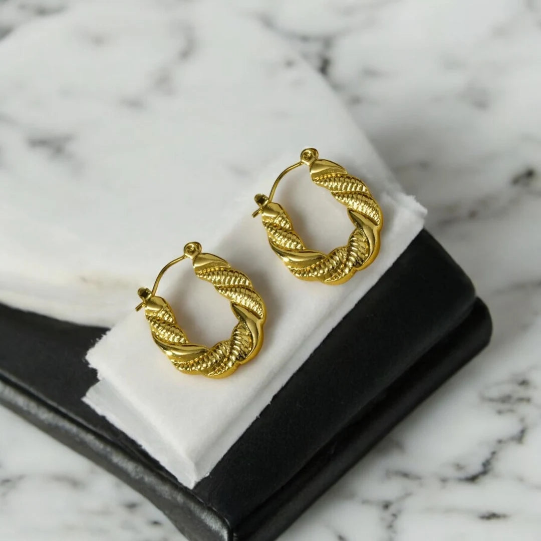 Chunky Twist Hoop Earrings