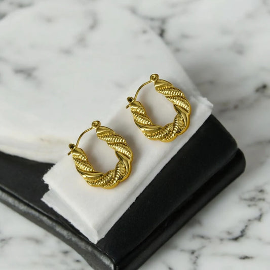 Chunky Twist Hoop Earrings