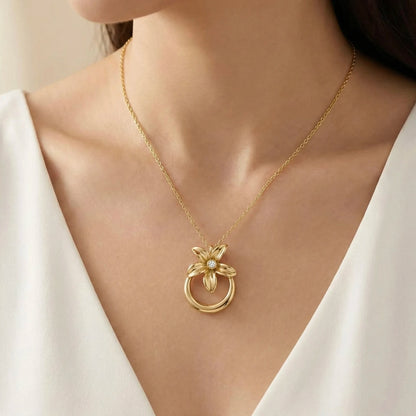 18KT Gold Plated Daisy Drop Necklace