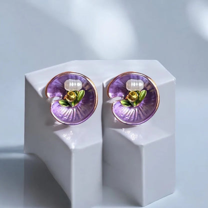 JH Purple Garden Stud Earrings