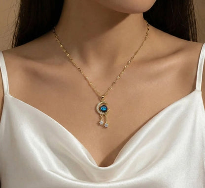 18KT Gold Plated Moonlit Whisper Pendant Necklace