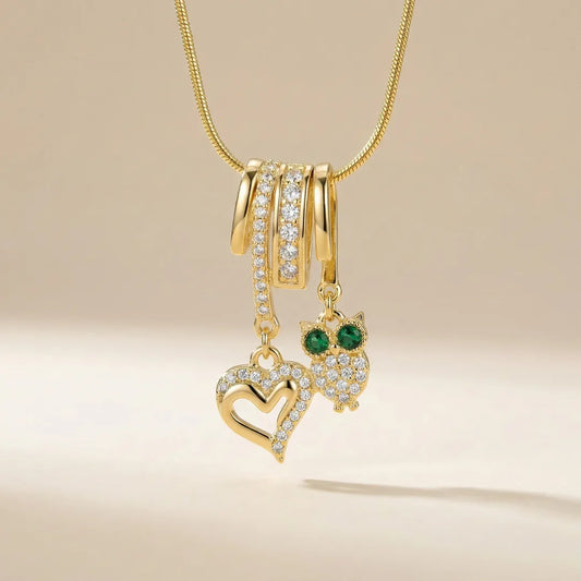 18KT Gold Plated Owl Love Charm