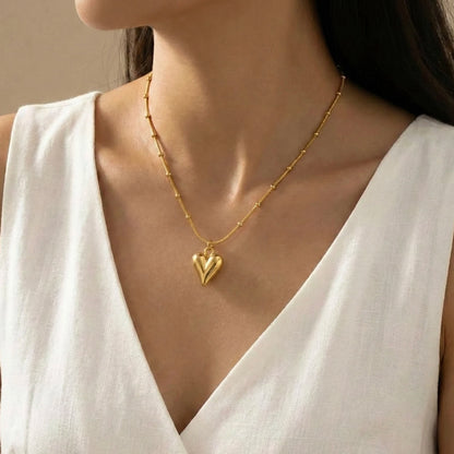 18KT Gold Plated Minimal Luxe Heart Pendant