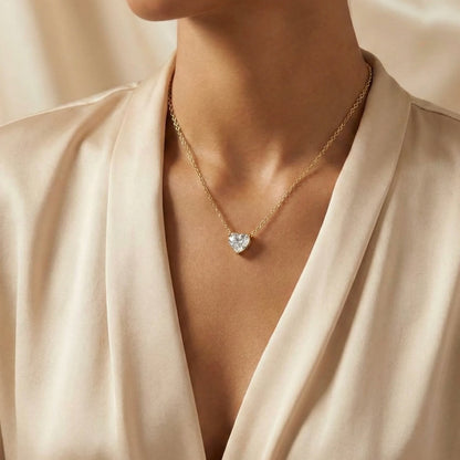 18KT Gold Plated Luxe Crystal Love Solitaire