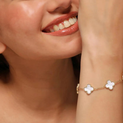 White Elegance Clover Bracelet