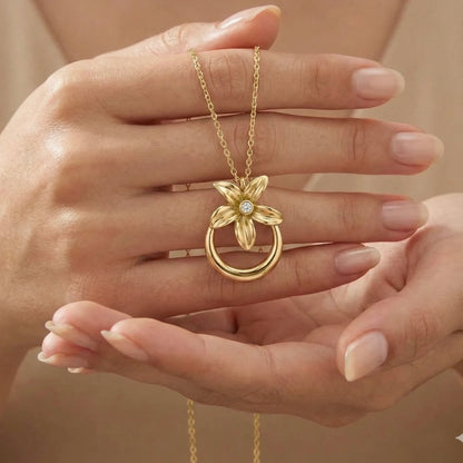 18KT Gold Plated Daisy Drop Necklace