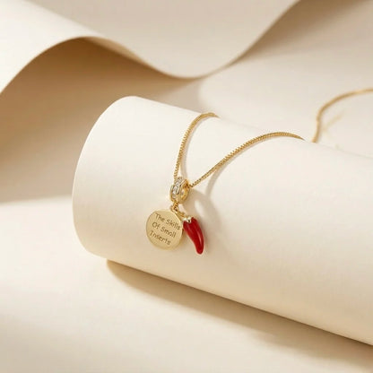 18Kt Gold Plated Lucky Chilli Charm Pendant Necklace