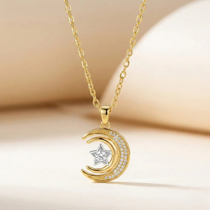 18KT Gold Plated Celestial Dreams Moon Pendant