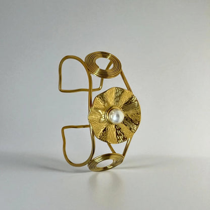 Galaxy Pearl Orbit Bracelet Cuff