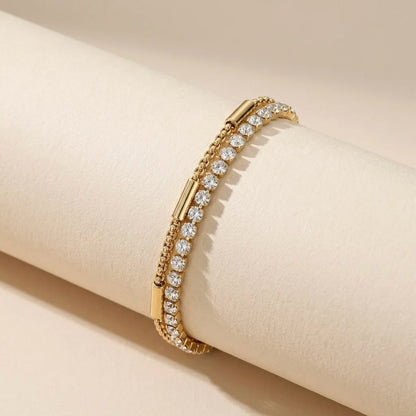 18Kt Gold Plated Double Layer Tennis Bracelet