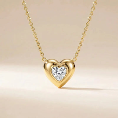 18KT Gold Plated Mini Heart Glow Pendant Necklace