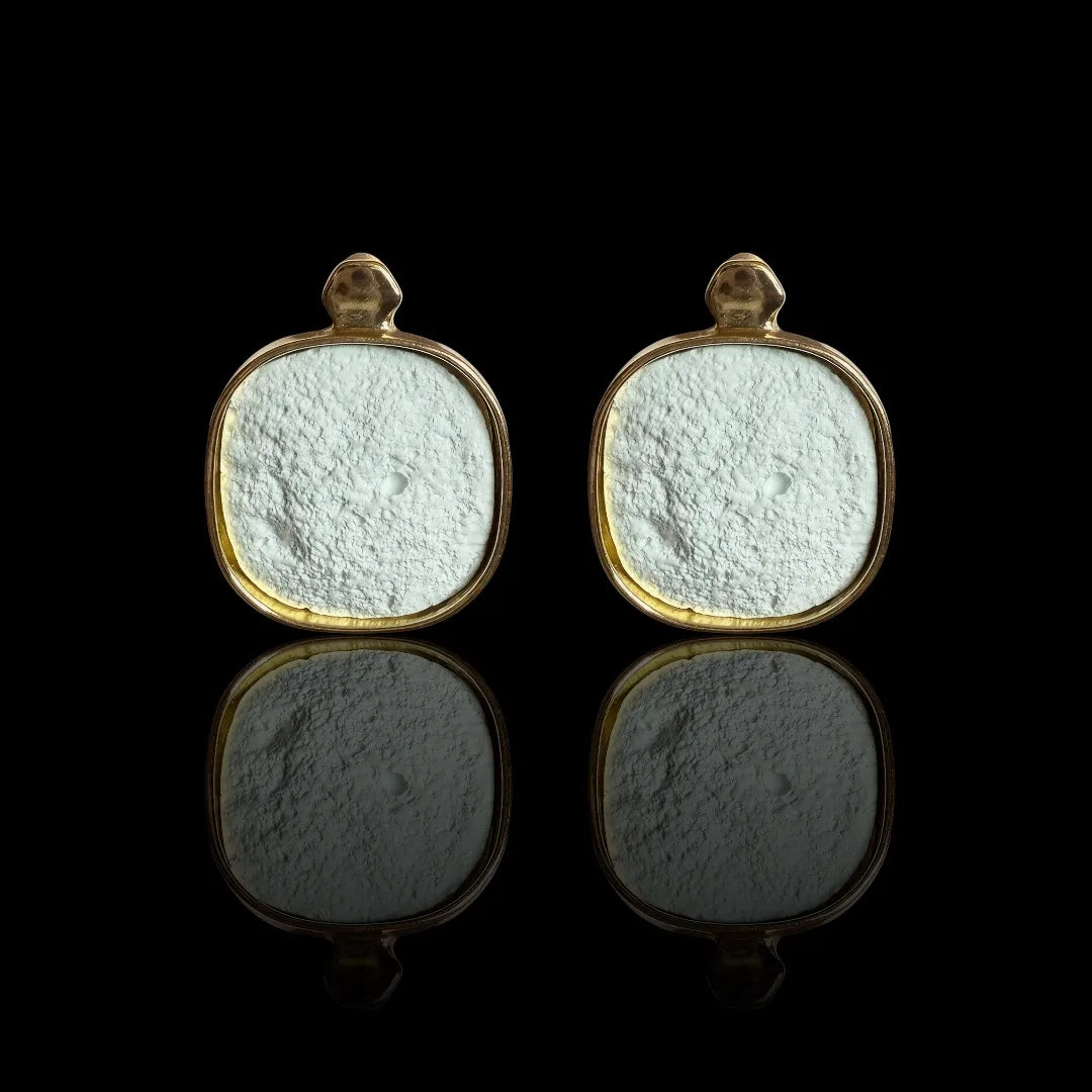 JH Soft Blue Gold-Trim Studs