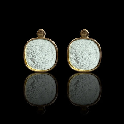 JH Soft Blue Gold-Trim Studs