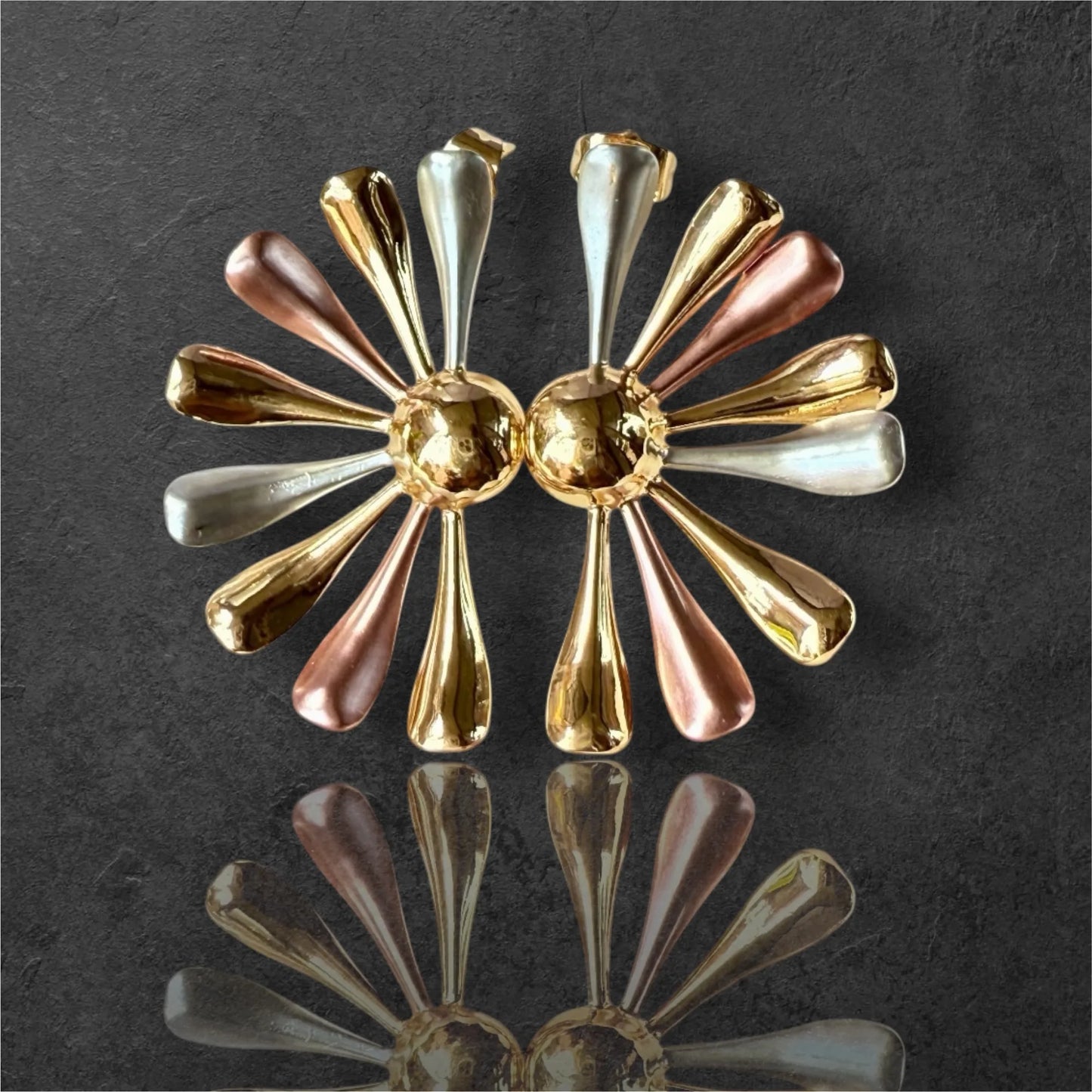 Multitone Petal Statement Earrings - Waterproof & Lightweight