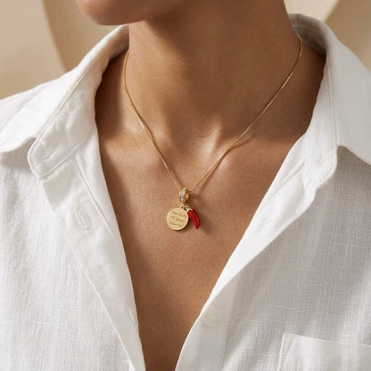18Kt Gold Plated Lucky Chilli Charm Pendant Necklace