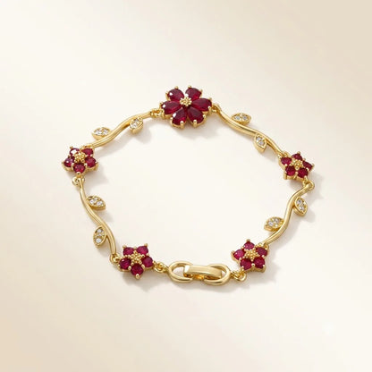 18Kt Gold Plated Crystal Flower Vine Bracelet