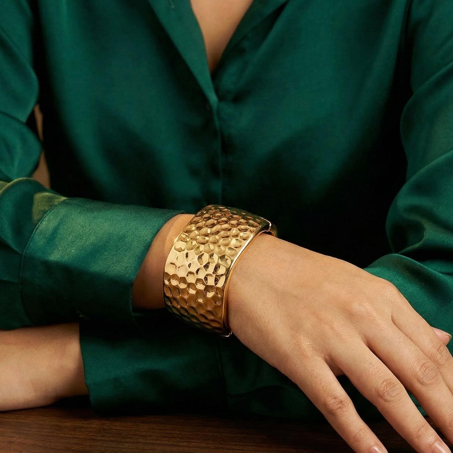 Wavy Hammer Luxe Bracelet Cuff