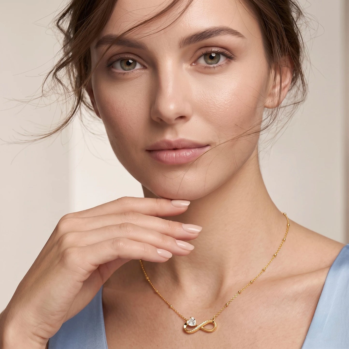 18Kt Gold Plated CZ Infinity Pendant Necklace