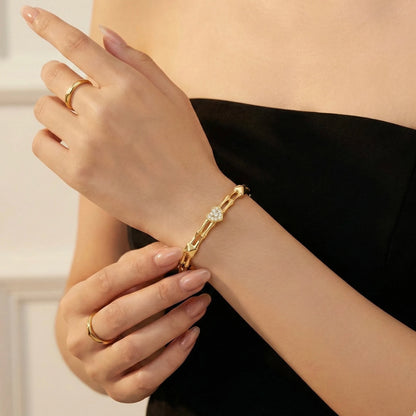 Golden Heartline Bracelet