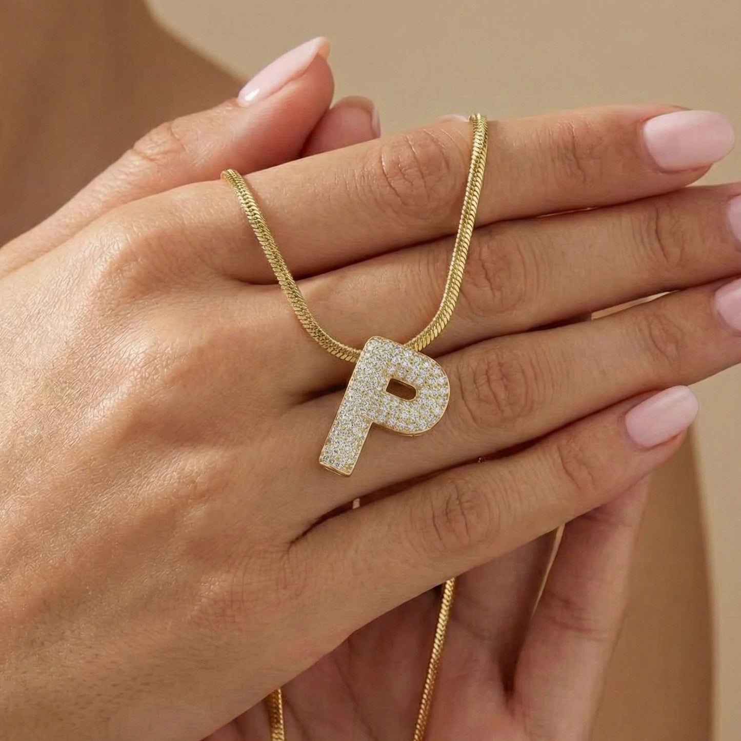 18KT Gold Plated Shine On Me – Initial P Chain