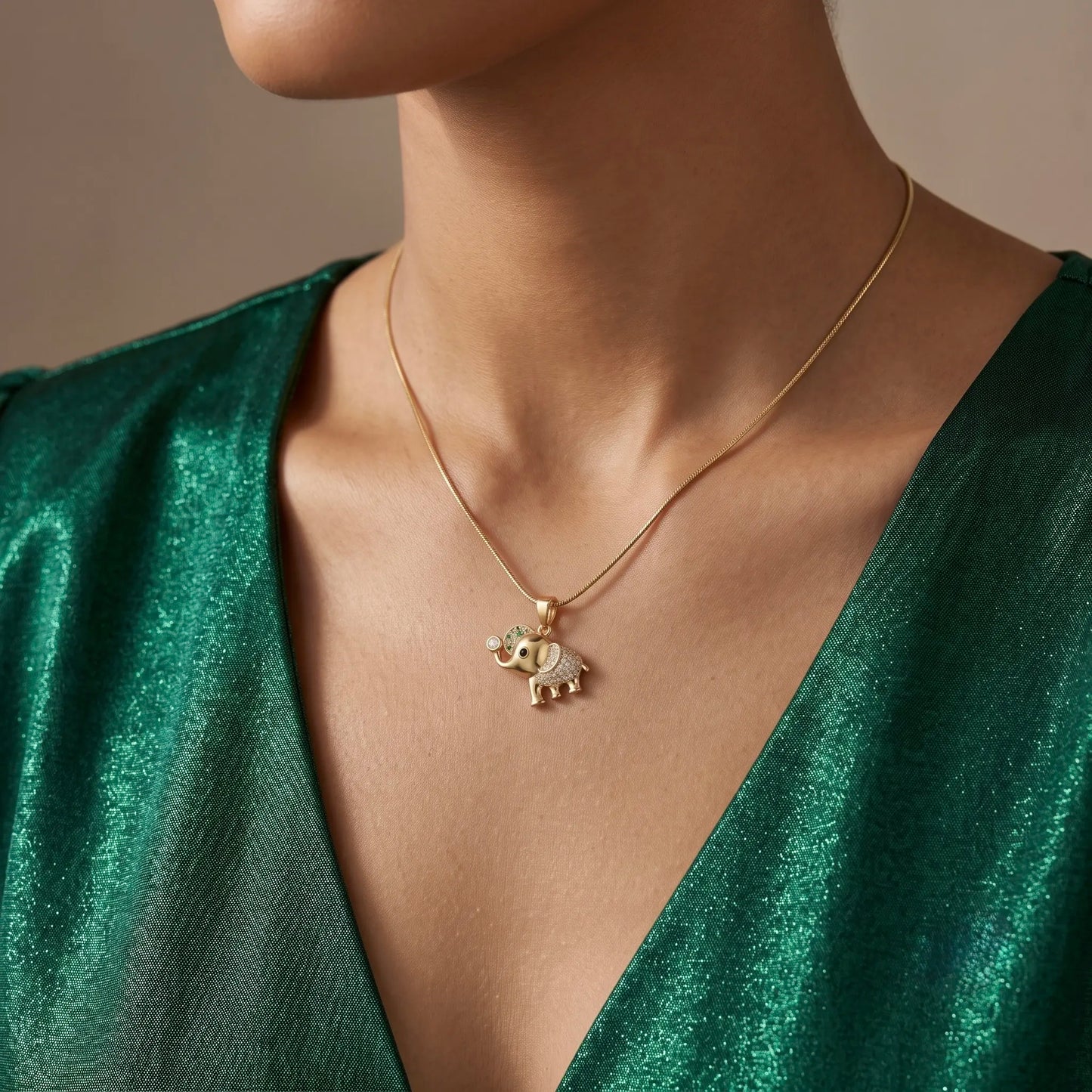 18Kt Gold Plated Lucky Elephant Necklace