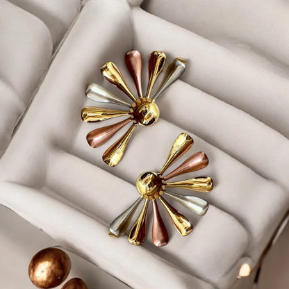 Multitone Petal Statement Earrings - Waterproof & Lightweight