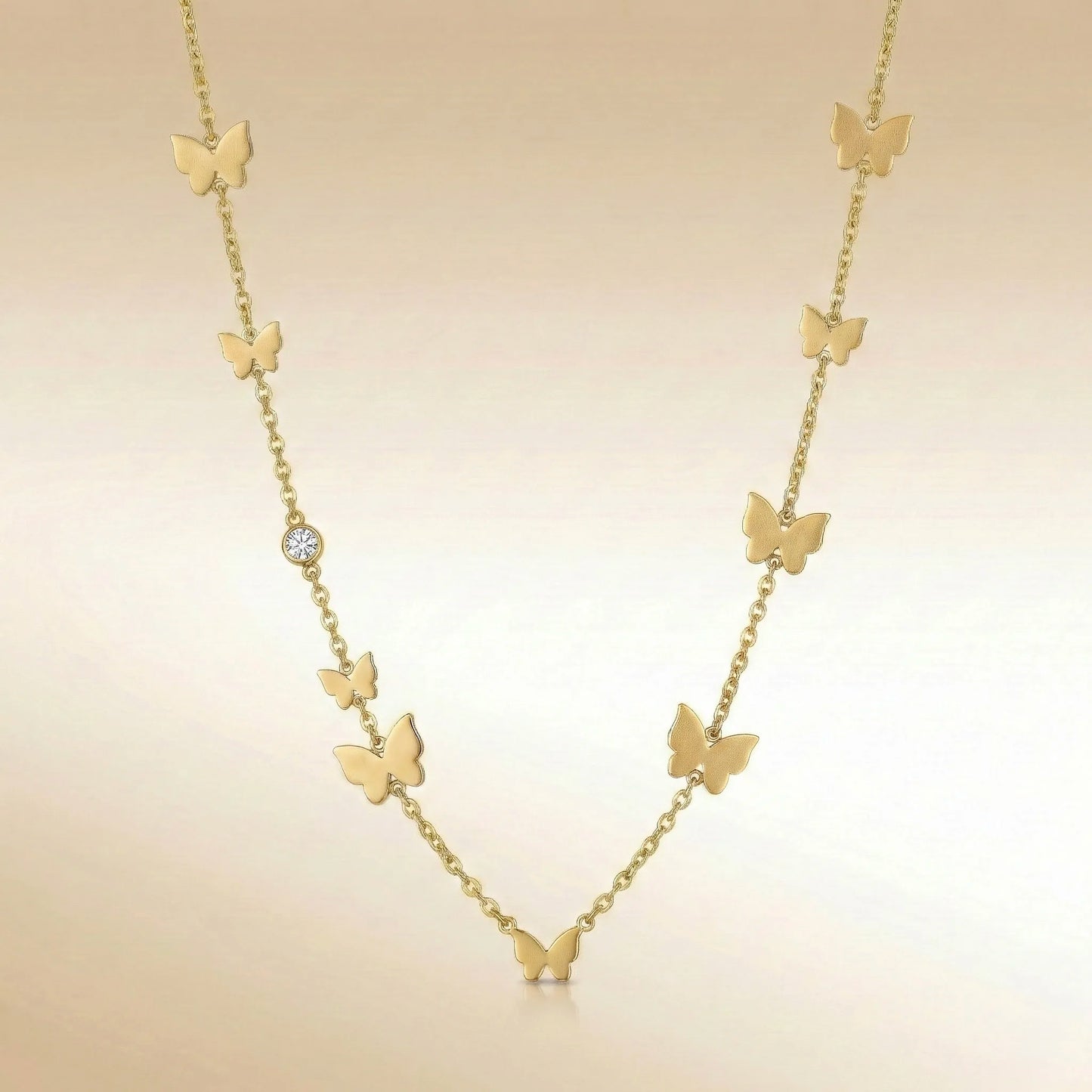 18Kt Gold Plated Dainty Butterfly Drop Necklace