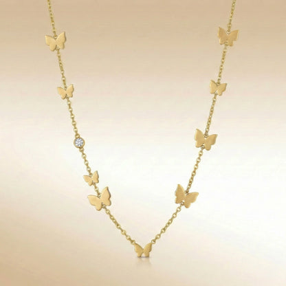 18Kt Gold Plated Dainty Butterfly Drop Necklace