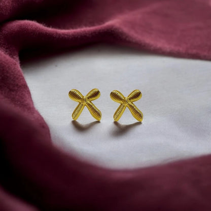 Golden Knot Anti-Tarnish Studs – 18K Gold Plated | Waterproof