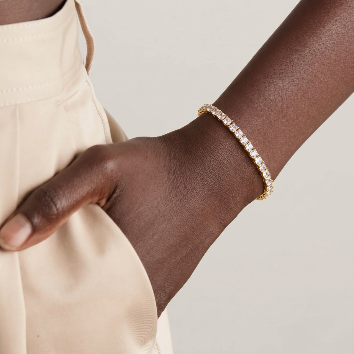 Classic Gold Cubic Zirconia Tennis Bracelet