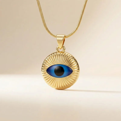 18KT Gold Plated Blue Gaze Anti-Nazar Pendant