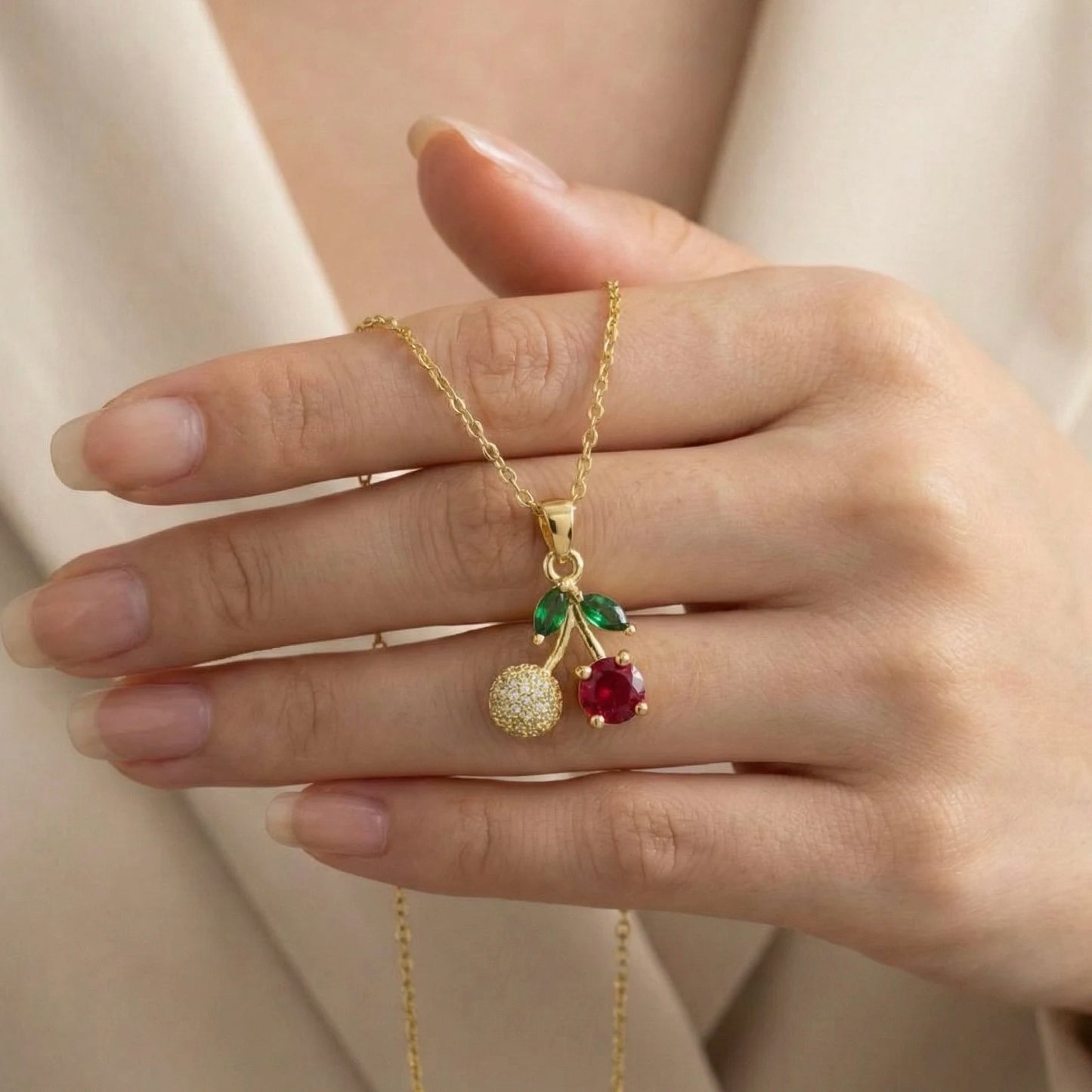 18KT Gold Plated Cherry Pop Pendant