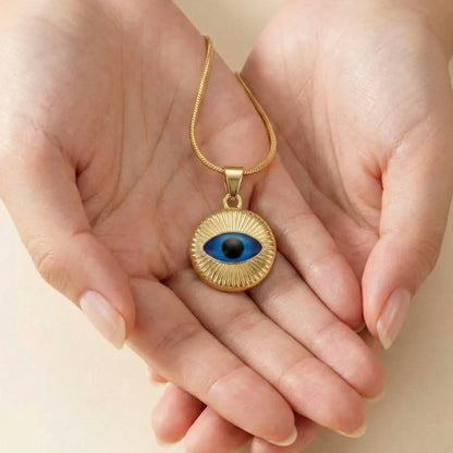 18KT Gold Plated Blue Gaze Anti-Nazar Pendant