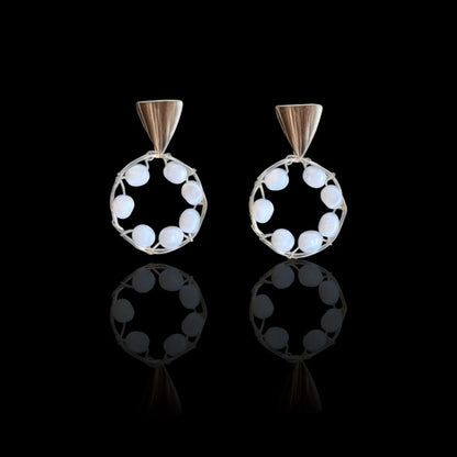 JH Coastal Hoop Pearl Earrings