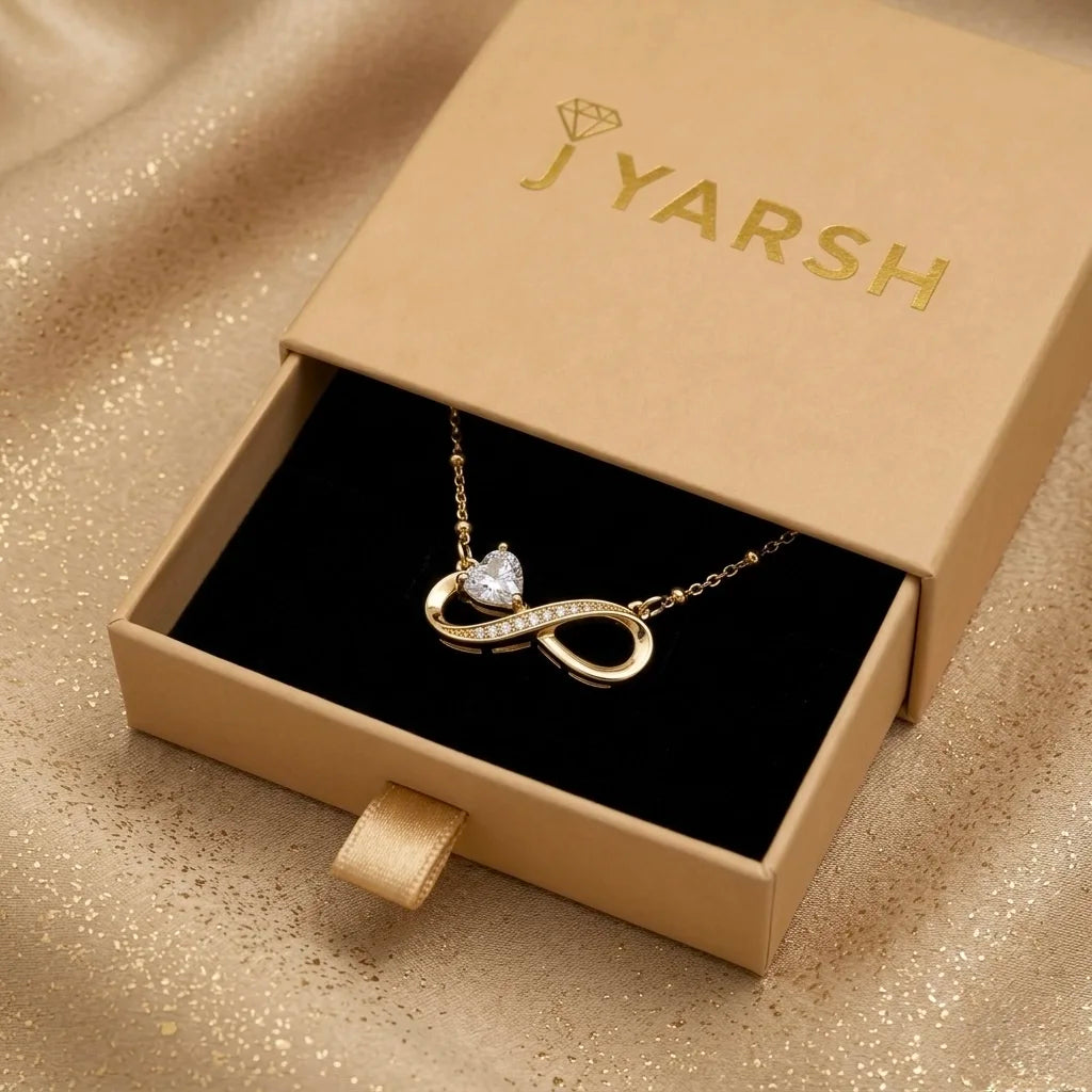 18Kt Gold Plated CZ Infinity Pendant Necklace