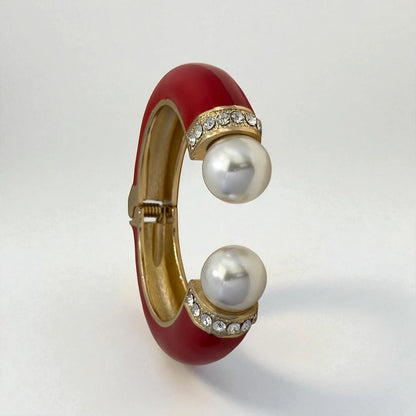 Red Elegance Enamel Cuff
