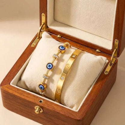 18KT Gold Plated Evil Eye + Cartier Chic Combo