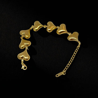 Golden Hearts Chain Bracelet