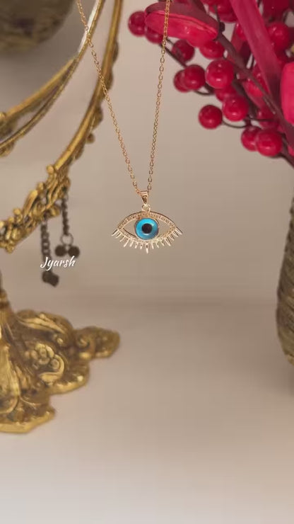 18KT Gold Plated Evil Eye Divine Gaze Pendant