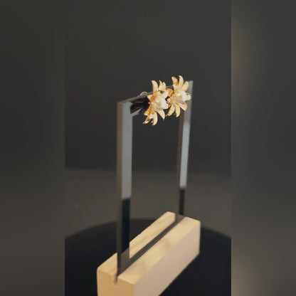 Golden Bloom Pearl Studs – 18K Gold Plated