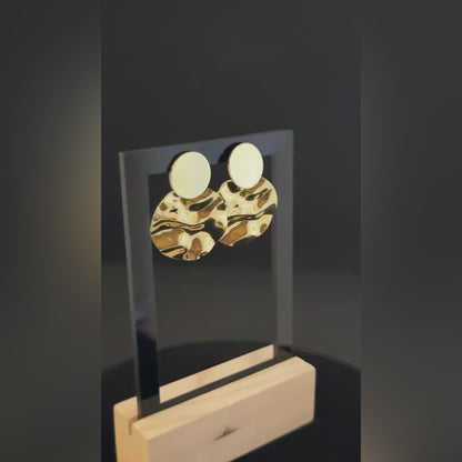 Glossy Gold Disc Earrings - 18K Gold Plated & Waterproof